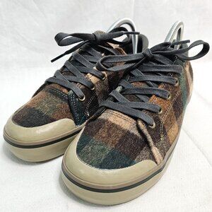 Keen Elsa LII 1021927 Brown Green Plaid Lace Up Sneakers Shoes Women's Size 8